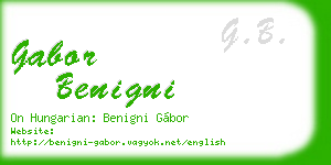 gabor benigni business card